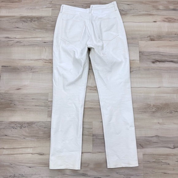 AGOLDE Leather Criss Cross Abstract Straight Leg Pants Size 27 in Lace White - Picture 10 of 11